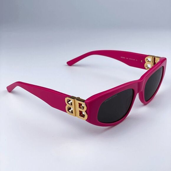 SALE! NEW Balenciaga BB0095S 006 Pink Gold Logo Grey Cat Eye Women Sunglasses main image 6